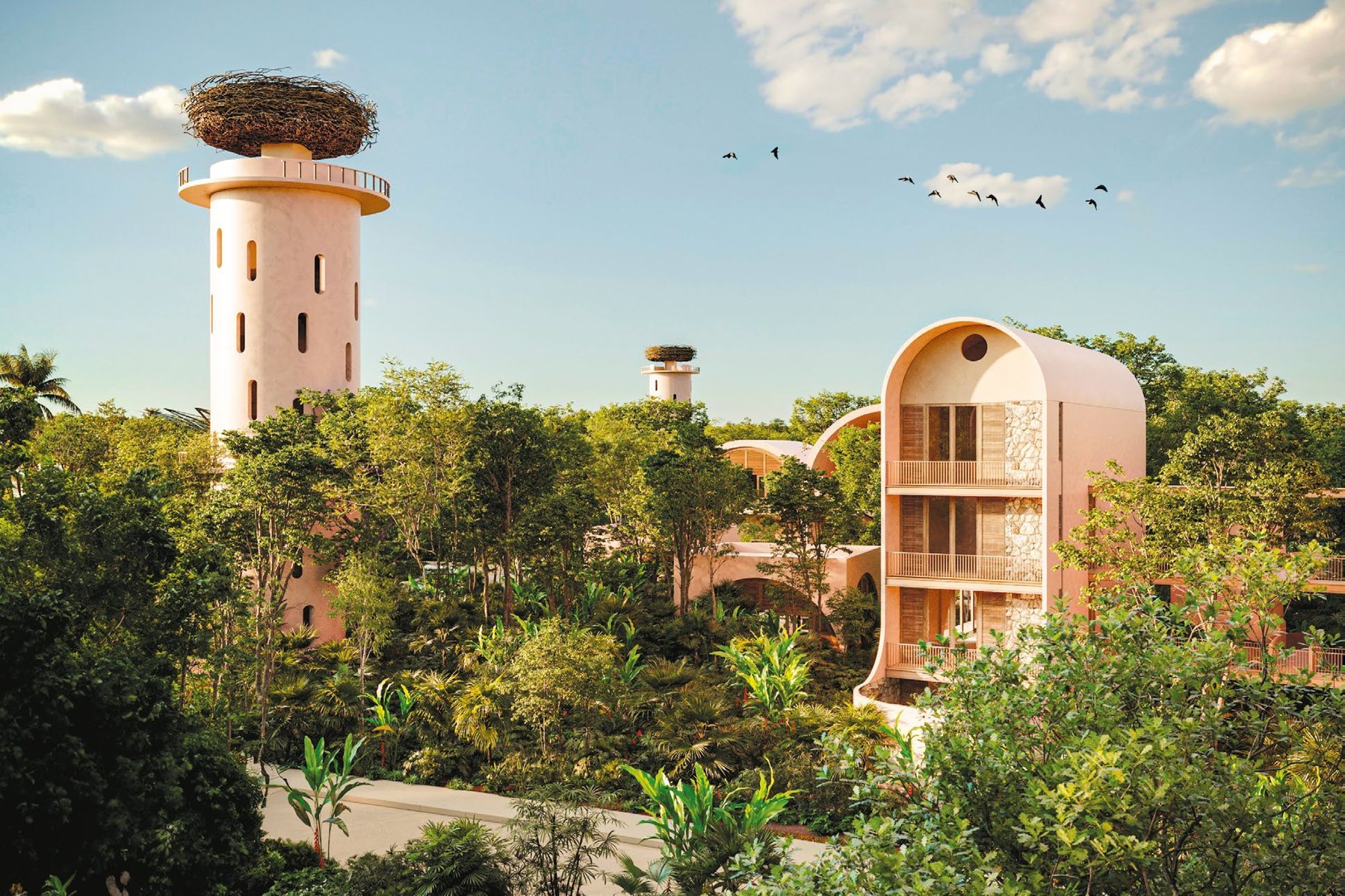 Arquitectura inmersa en vegetación