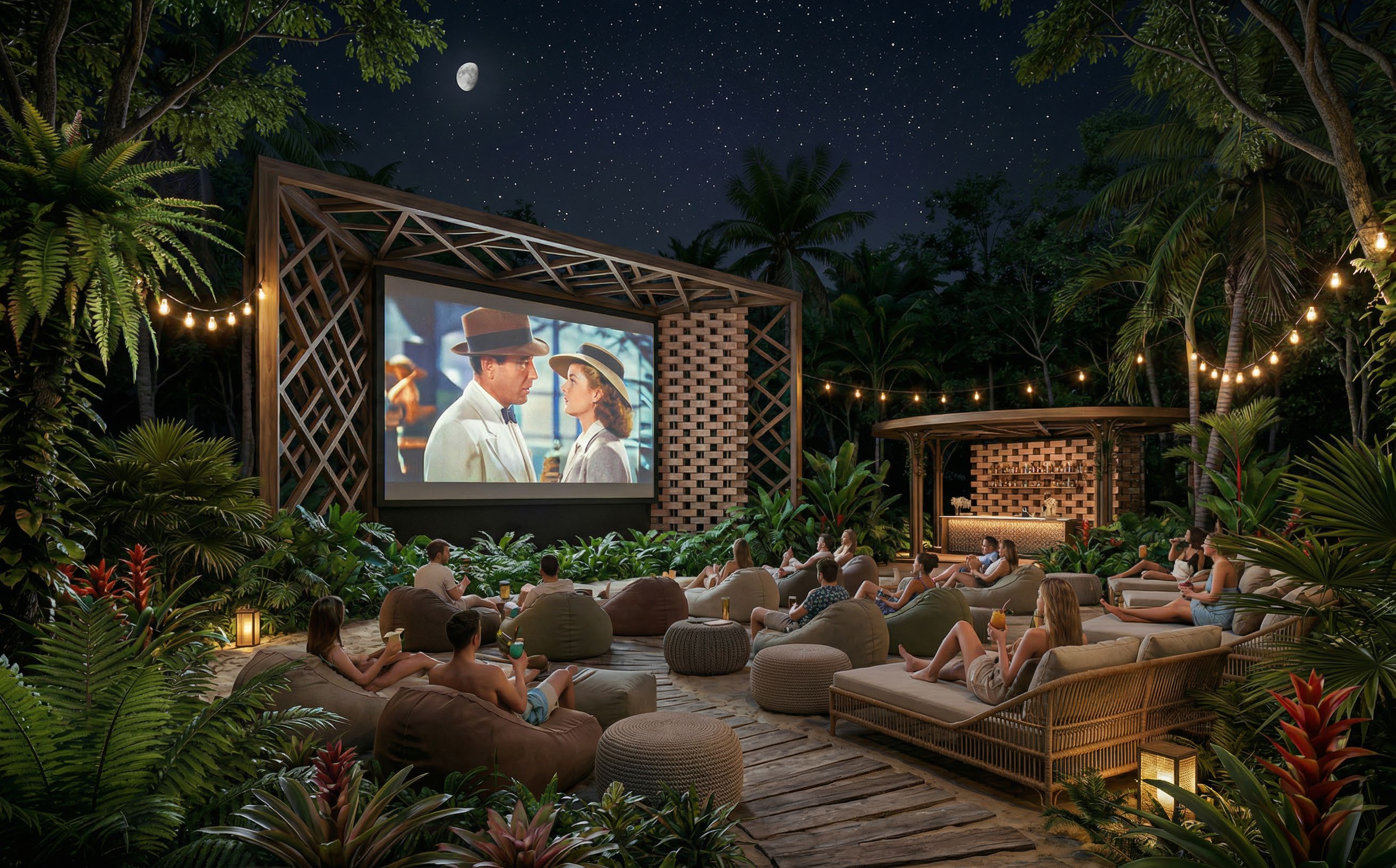 Jungle cinema inmerso en selva