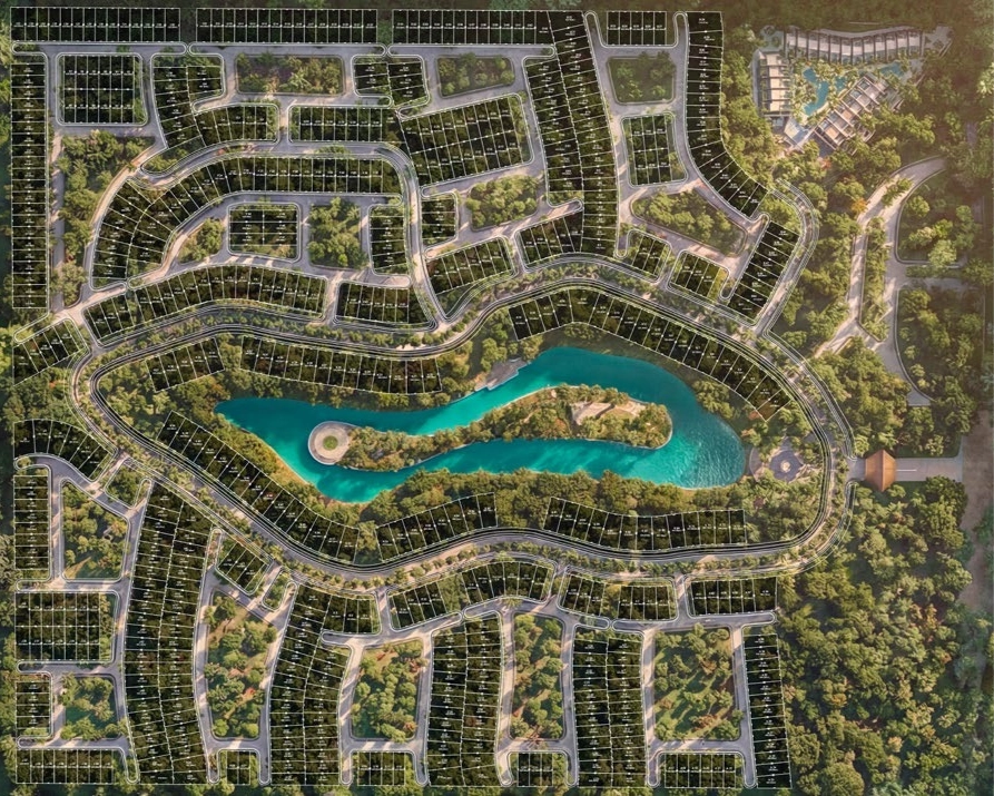 Master plan detallado de DUKU Cancún con ubicaciones destacadas