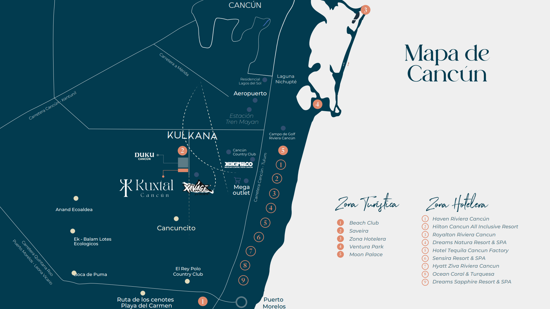 Mapa de ubicación de Kuxtal Cancún
